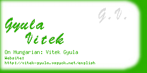 gyula vitek business card